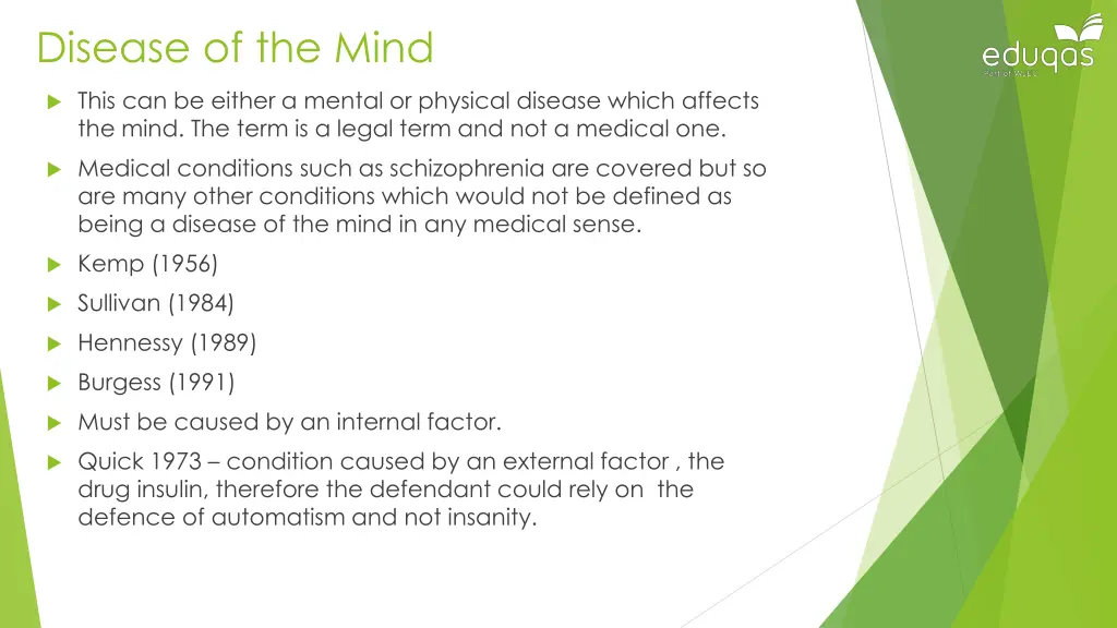 disease of the mind