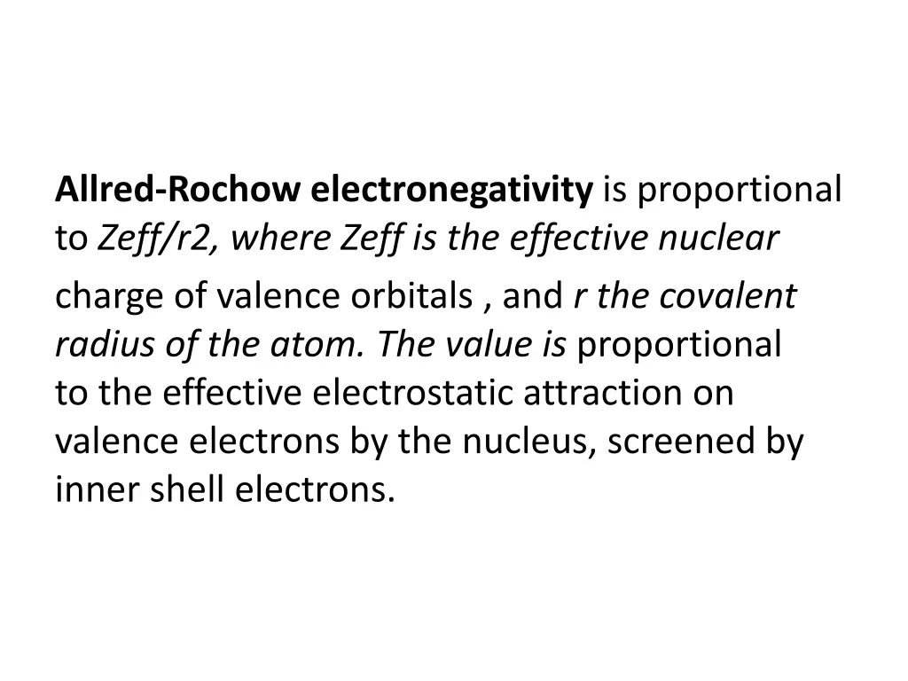 allred rochow electronegativity is proportional