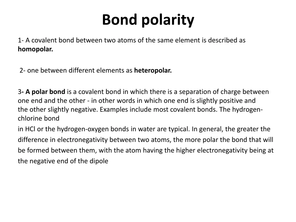 bond polarity