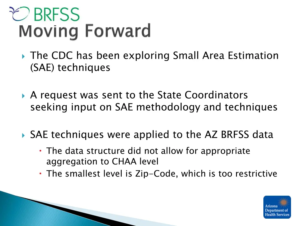 the cdc has been exploring small area estimation