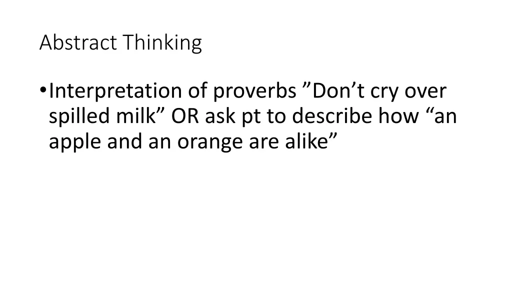 abstract thinking