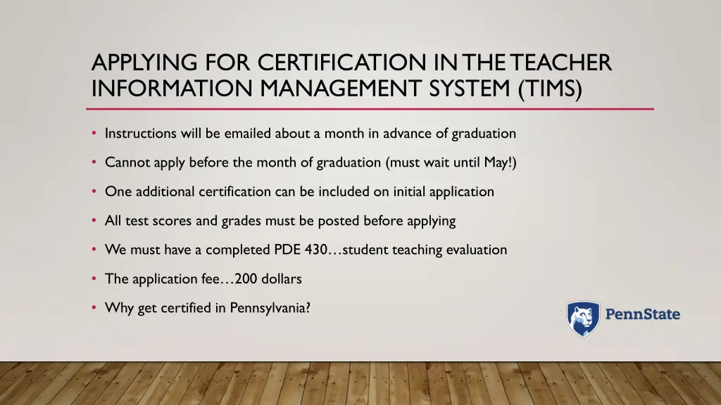 applying for certification in the teacher