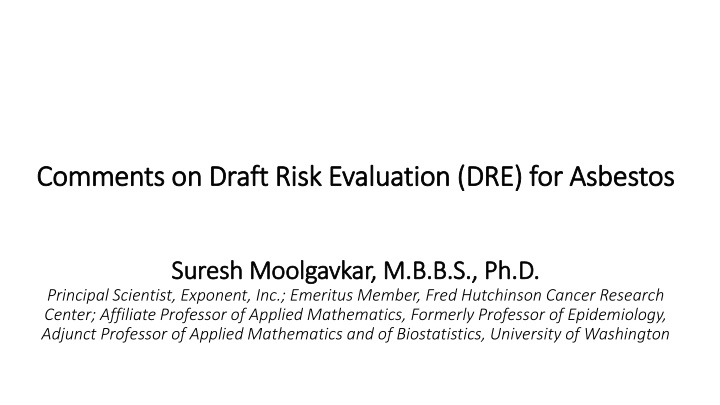 comments on draft risk evaluation