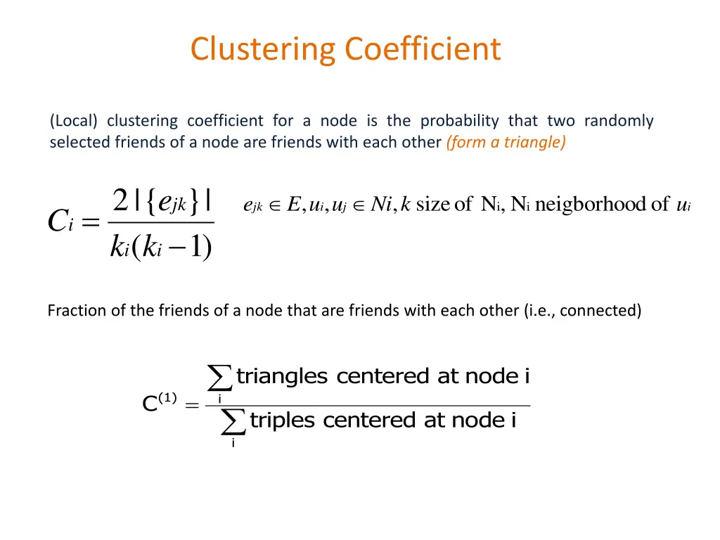 clustering coefficient