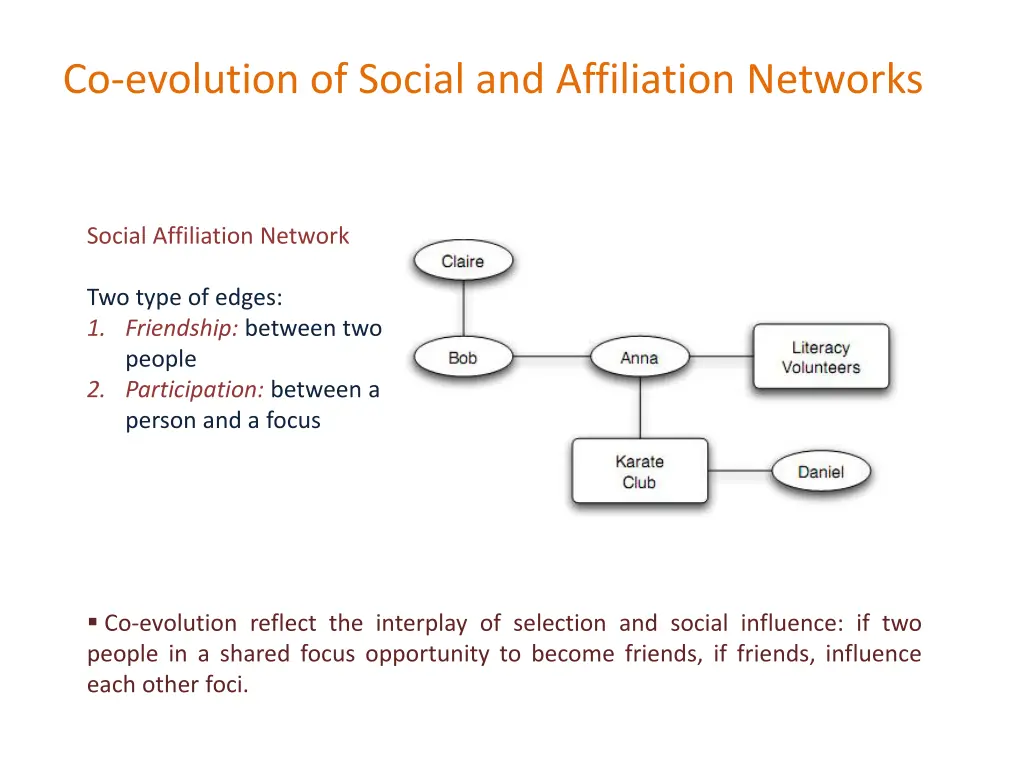 co evolution of social and affiliation networks