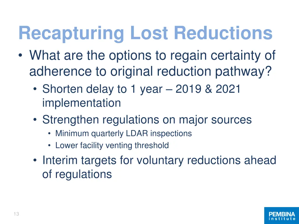 recapturing lost reductions what are the options