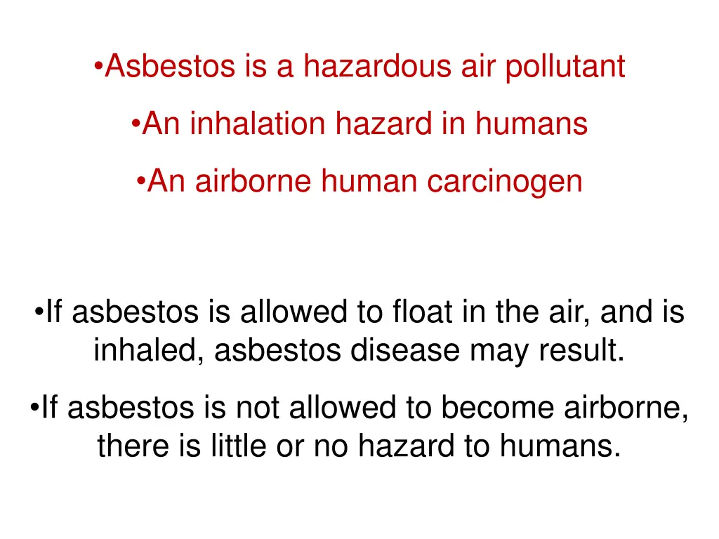 asbestos is a hazardous air pollutant