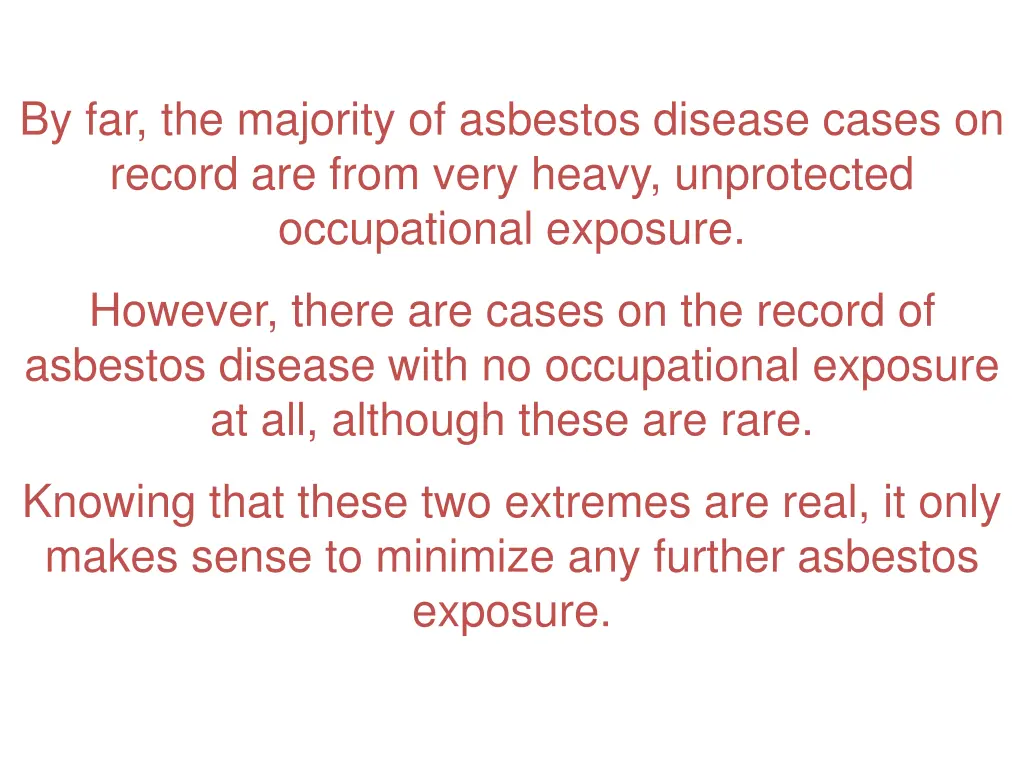 by far the majority of asbestos disease cases