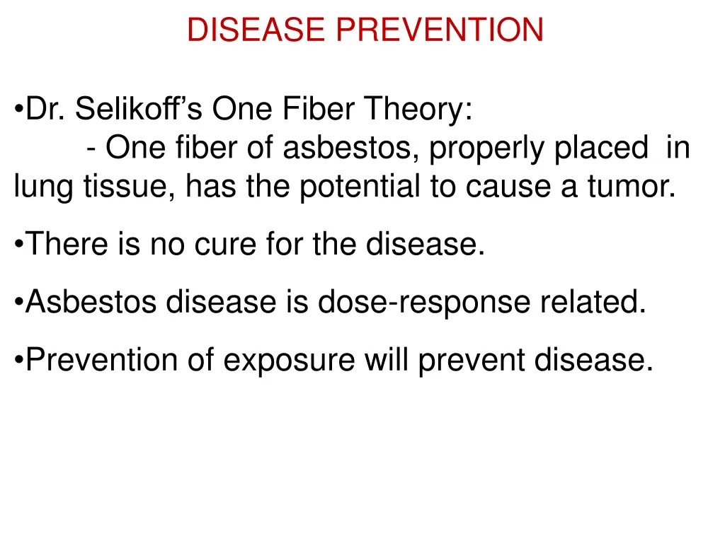 disease prevention