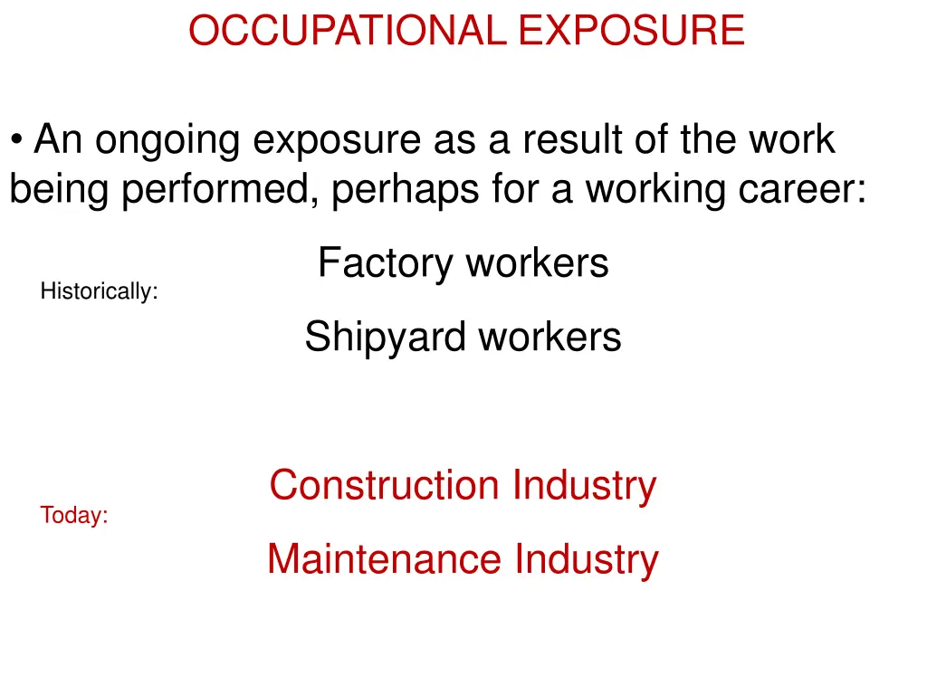 occupational exposure