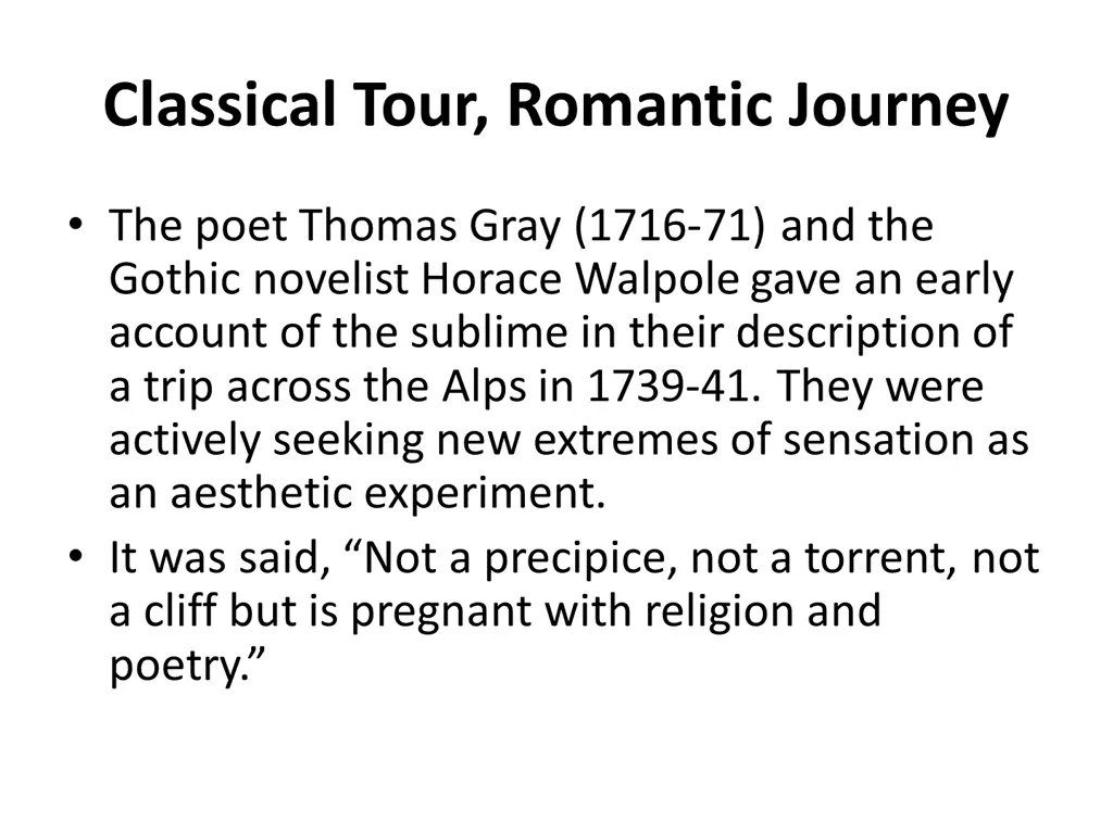 classical tour romantic journey