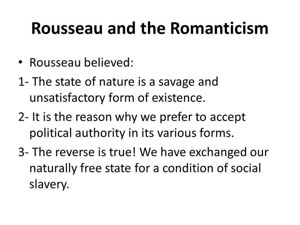 rousseau and the romanticism