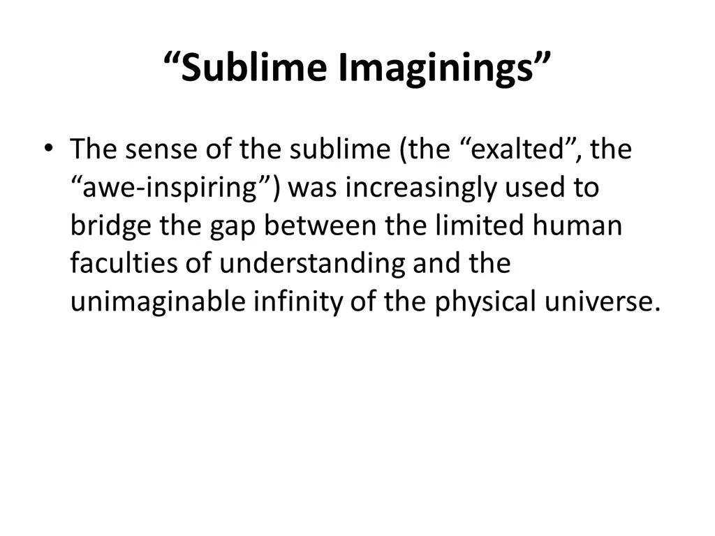 sublime imaginings