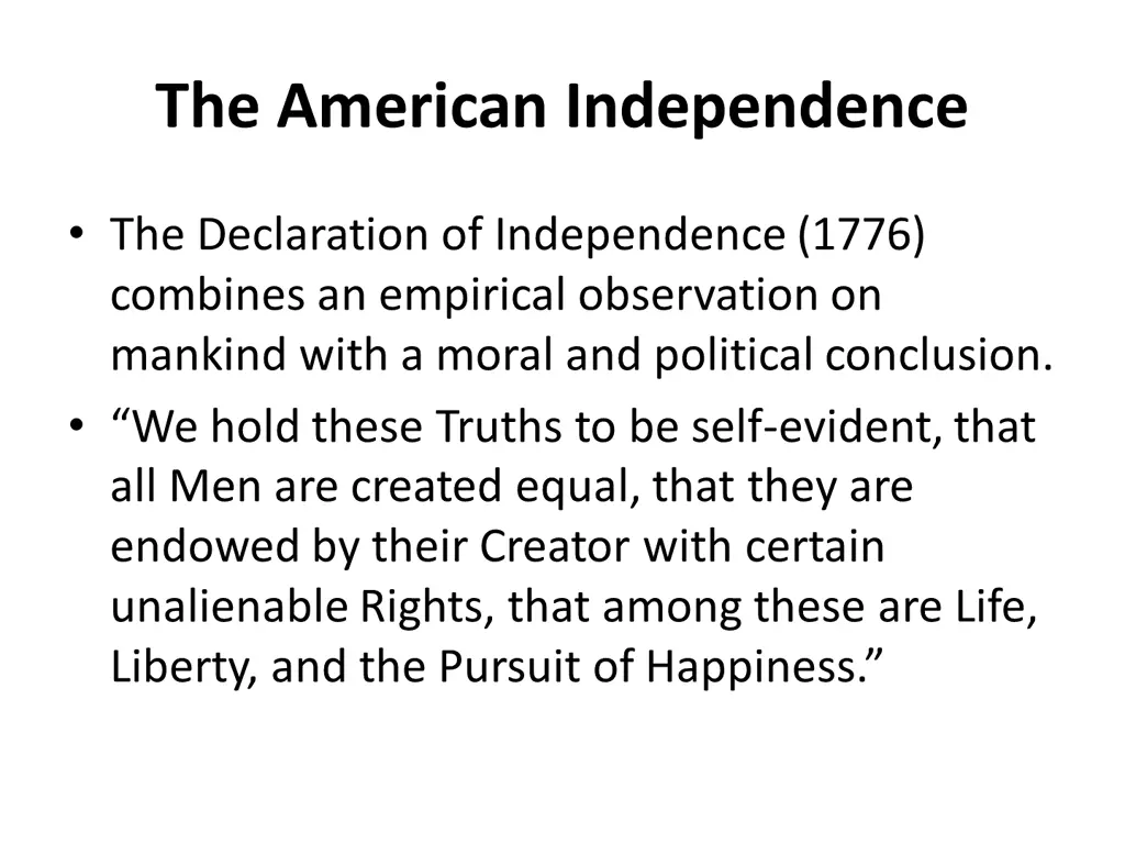 the american independence