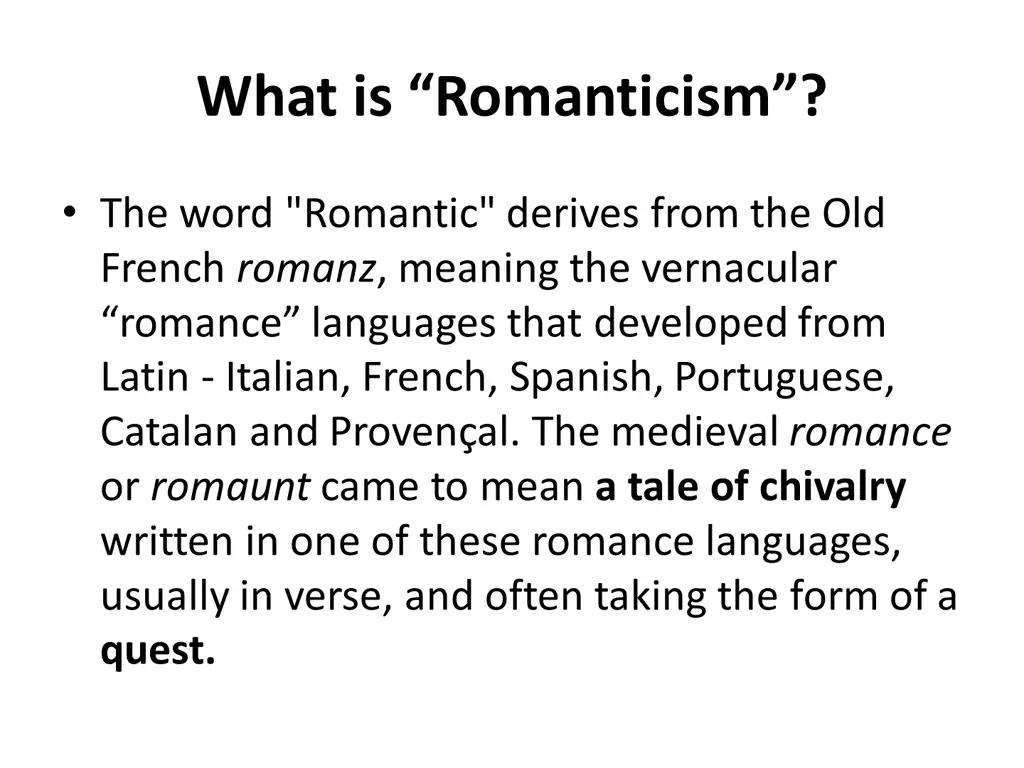 what is romanticism