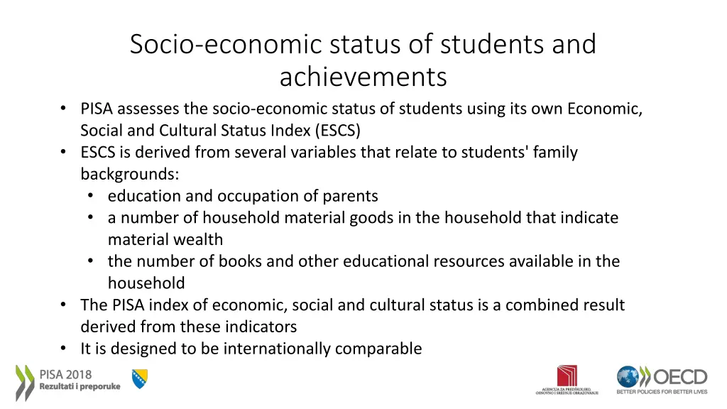 socio economic status of students