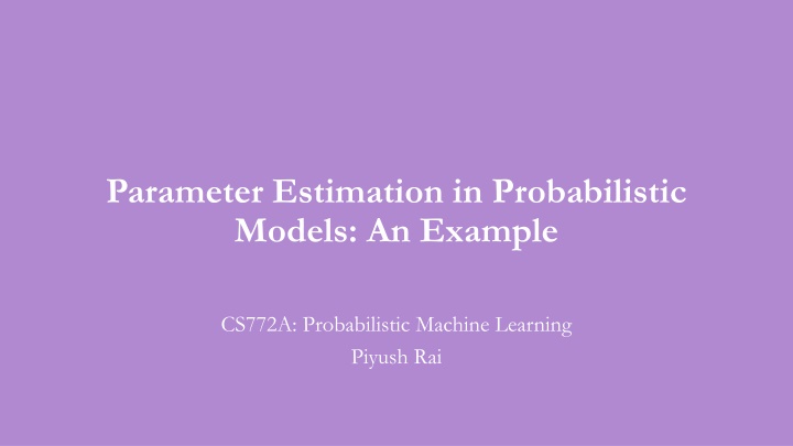 parameter estimation in probabilistic models