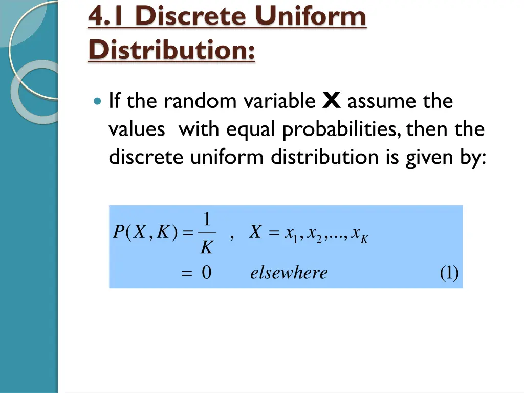 4 1 discrete uniform distribution