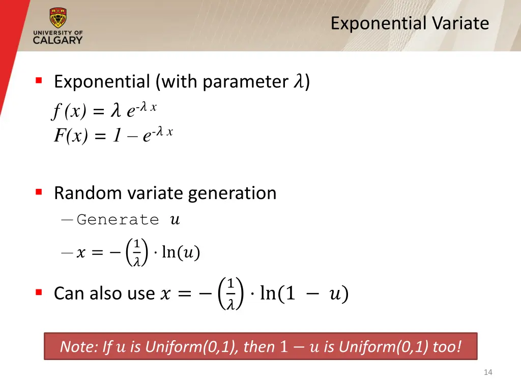 exponential variate