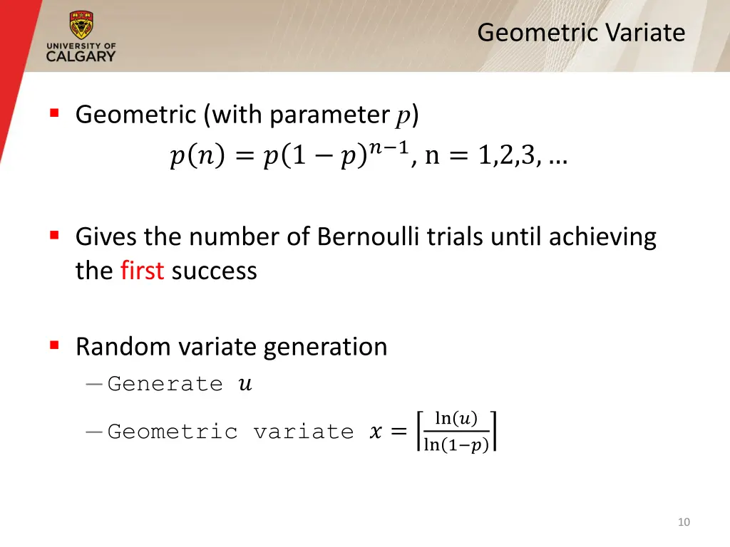 geometric variate
