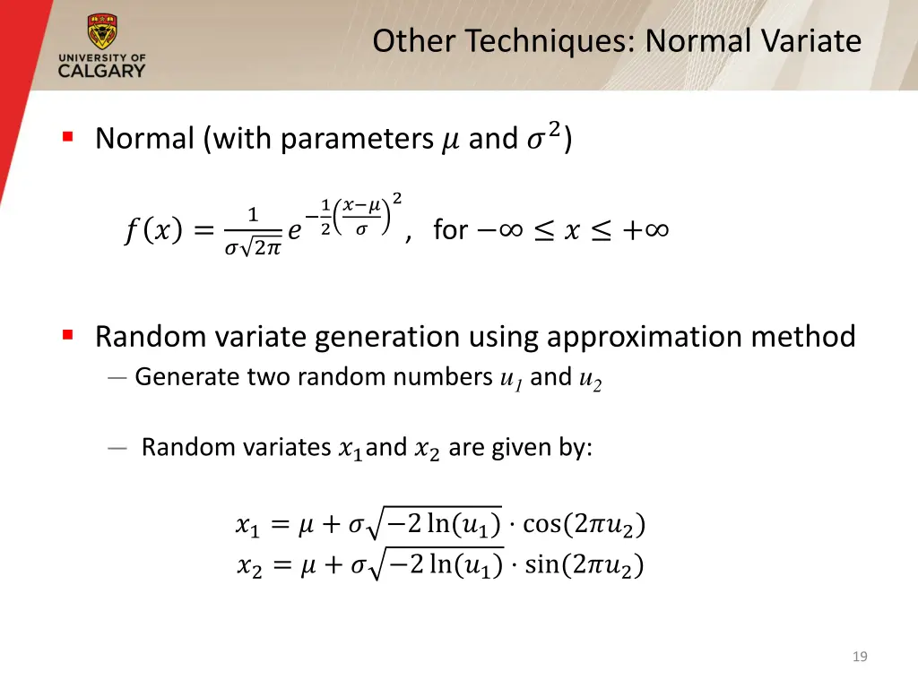 other techniques normal variate