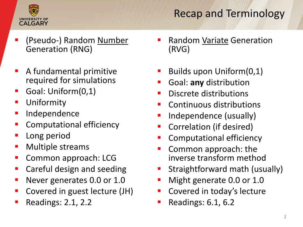 recap and terminology