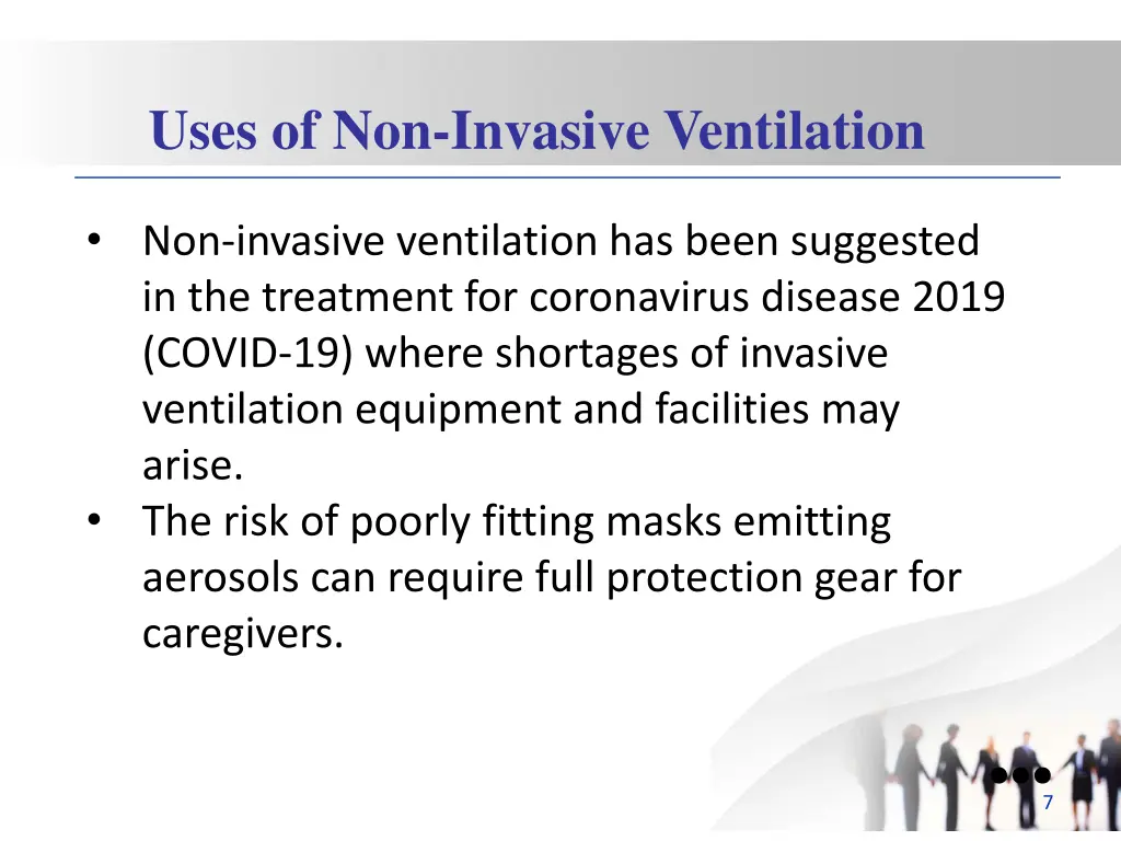 uses of non invasive ventilation 1
