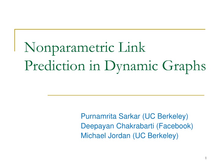 nonparametric link prediction in dynamic graphs
