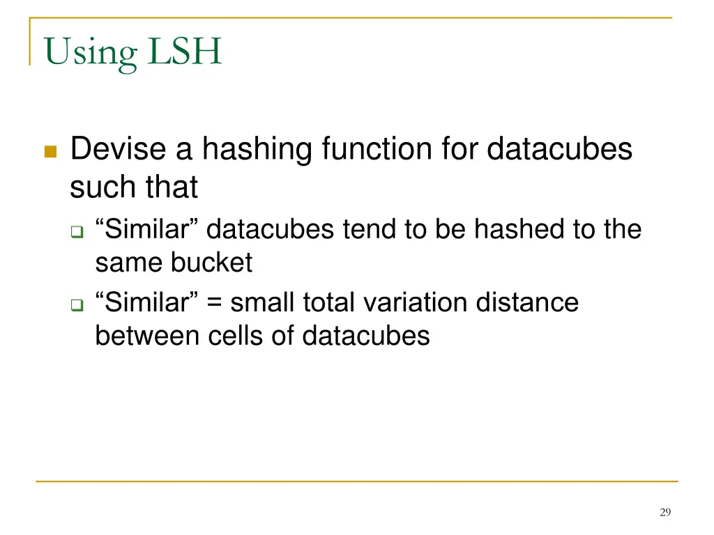 using lsh