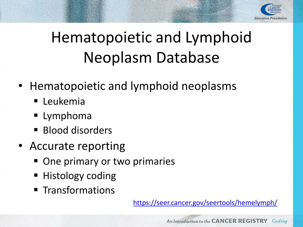 hematopoietic and lymphoid neoplasm database