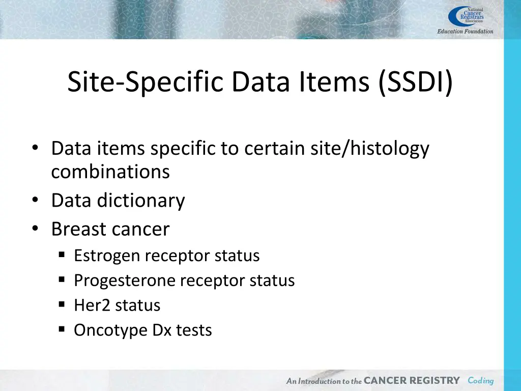 site specific data items ssdi