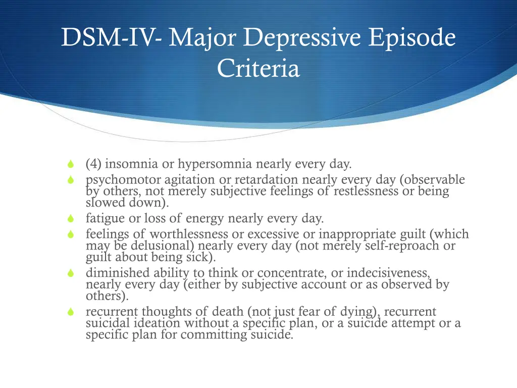 dsm iv major depressive episode criteria 1