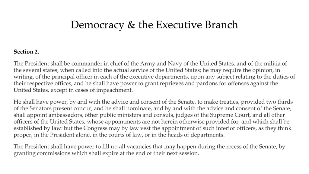 democracy the executive branch 5