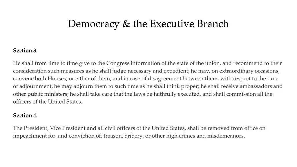 democracy the executive branch 6