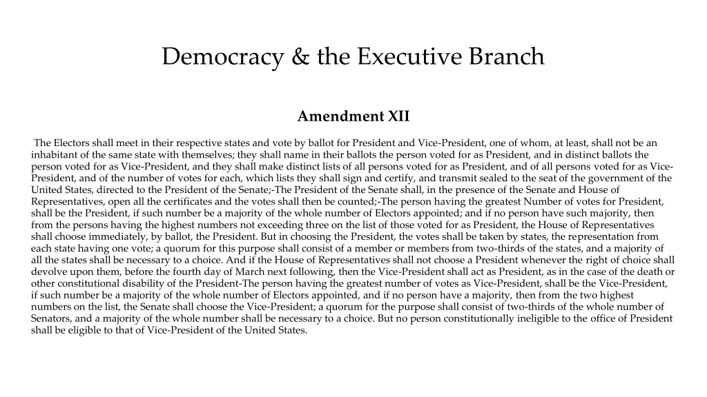 democracy the executive branch 7