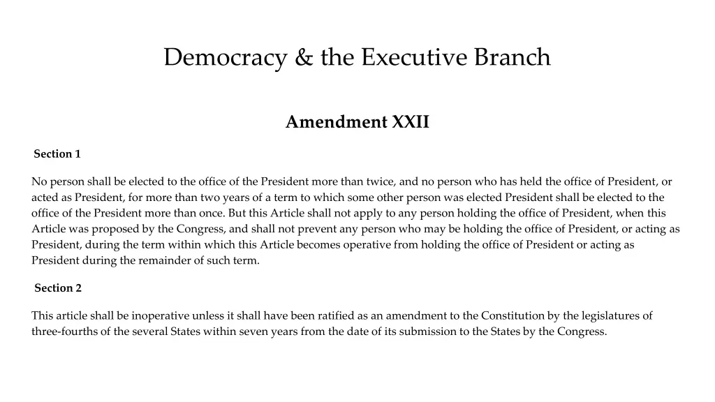 democracy the executive branch 8