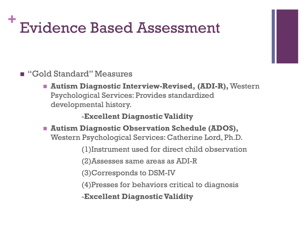 evidence based assessment