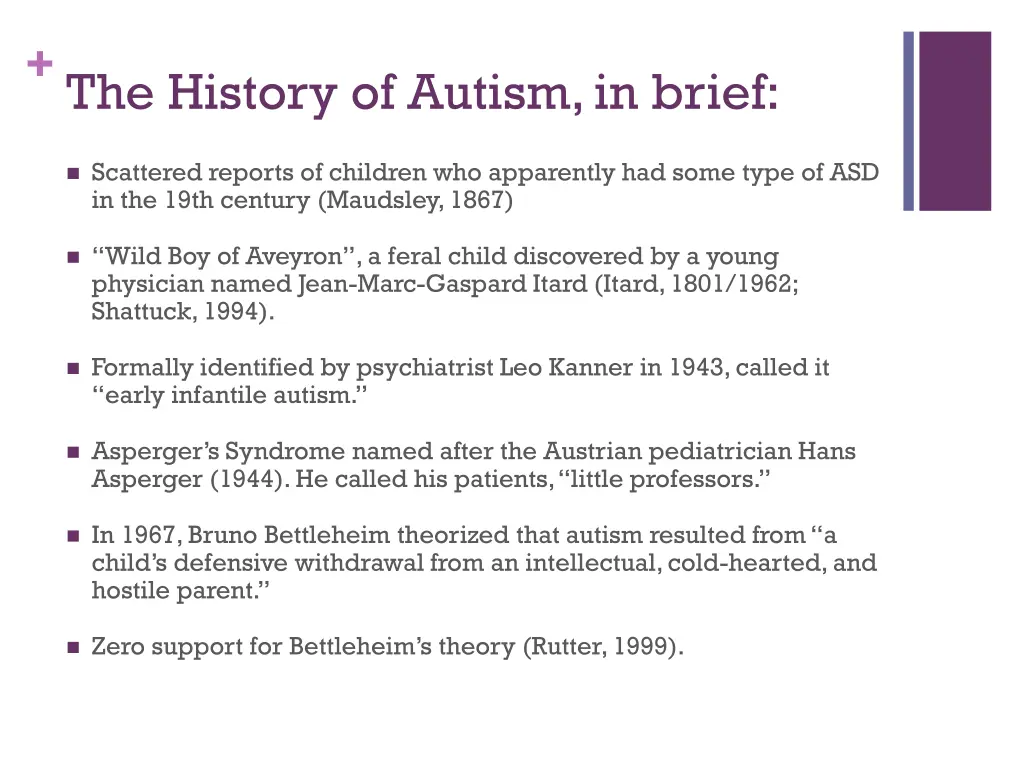 the history of autism in brief