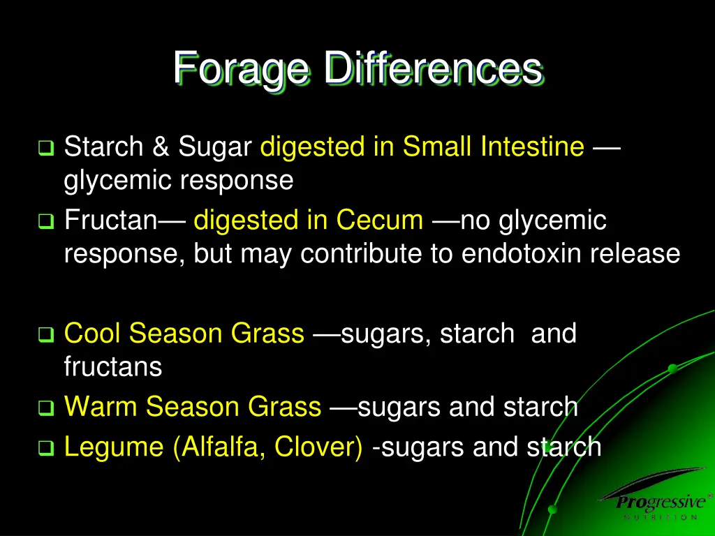 forage differences
