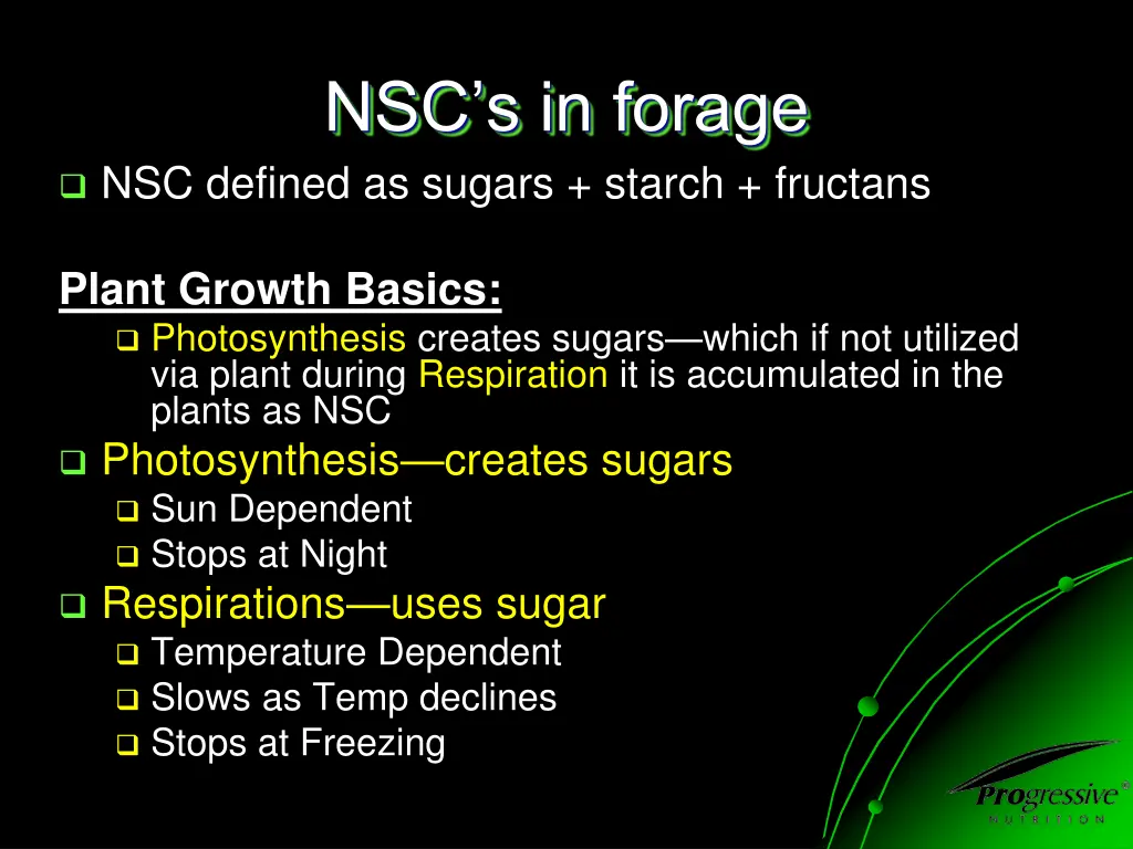 nsc s in forage