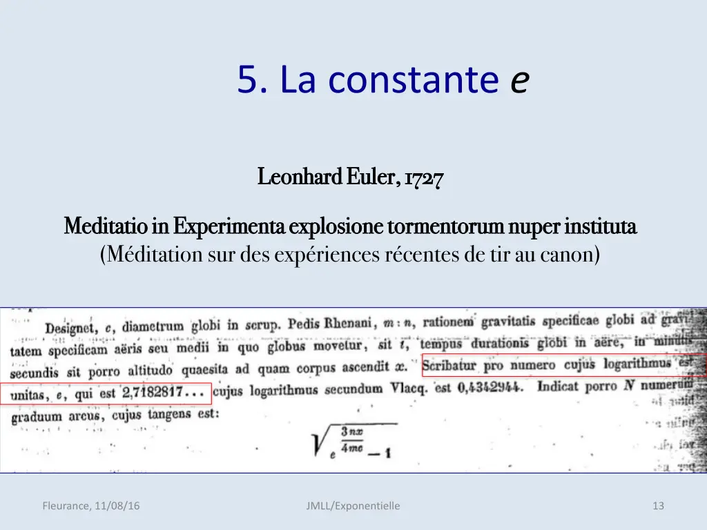 5 la constante e