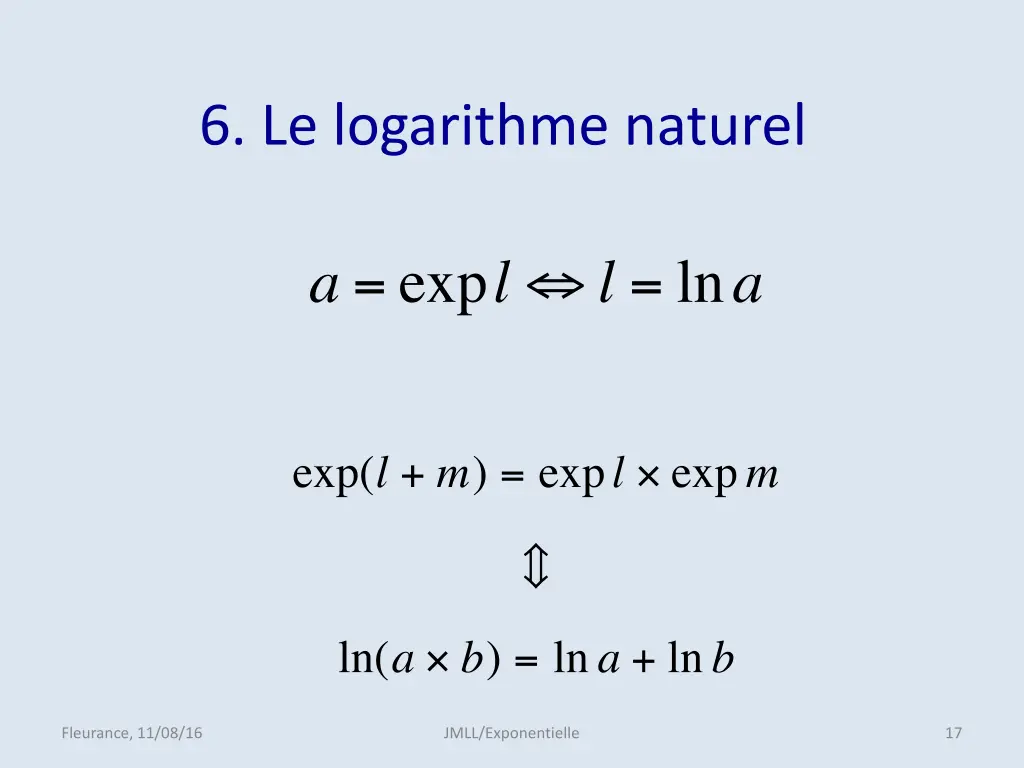 6 le logarithme naturel