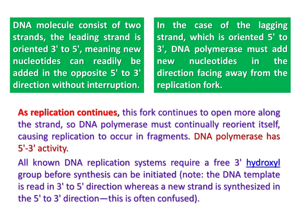 dna molecule consist of two strands the leading