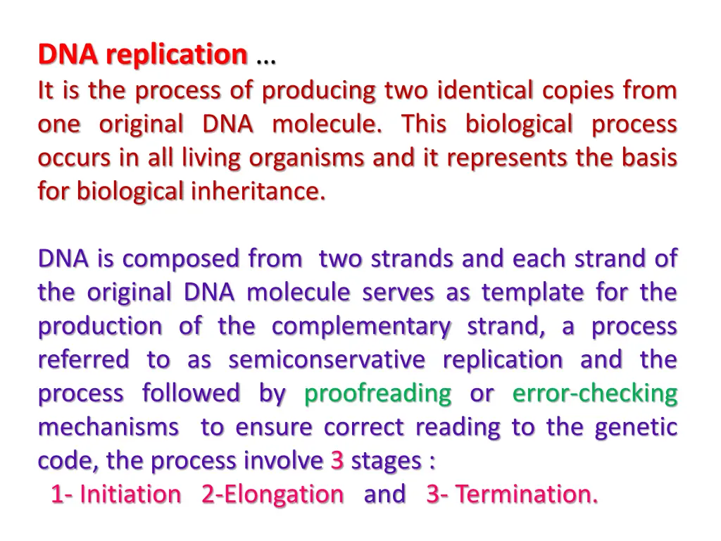 dna replication it is the process of producing