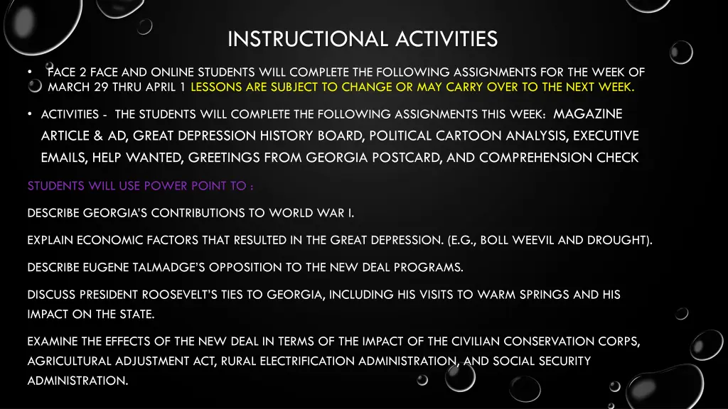 instructional activities
