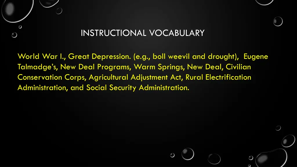 instructional vocabulary
