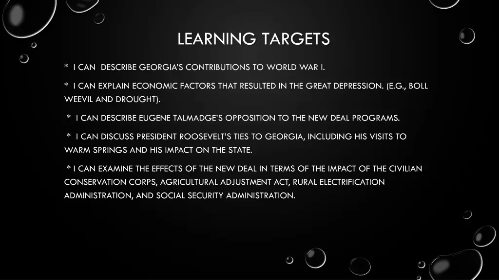 learning targets