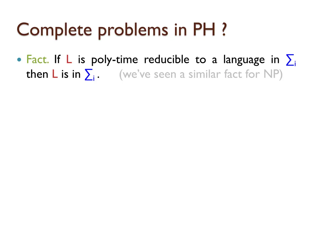 complete problems in ph 1