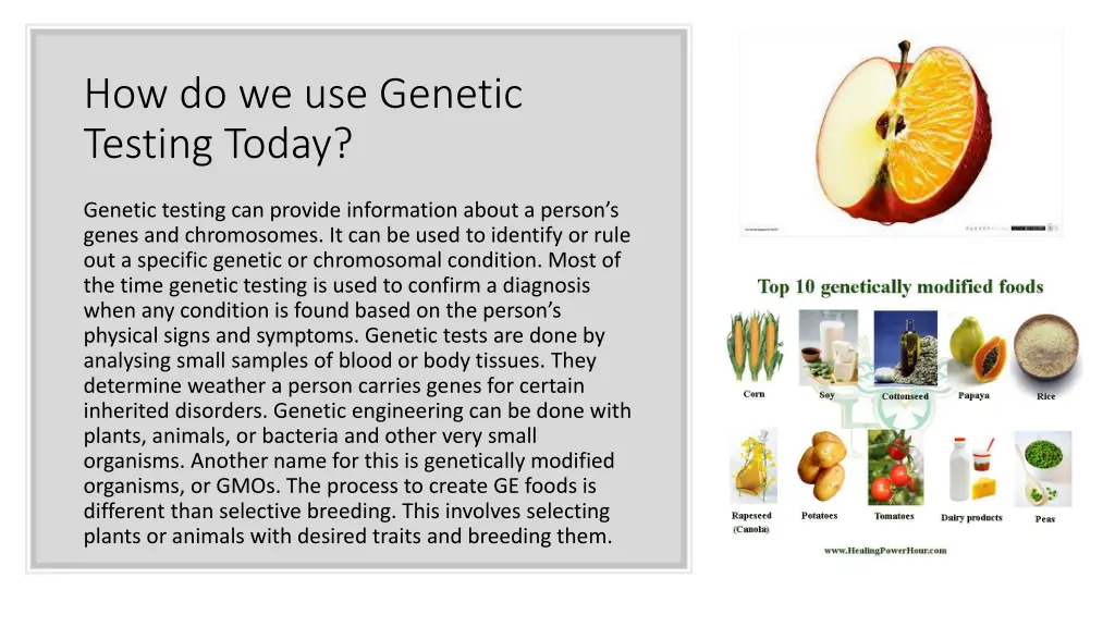 how do we use genetic testing today