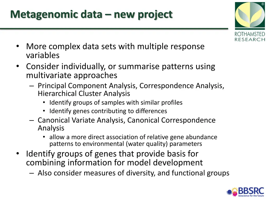 metagenomic data new project
